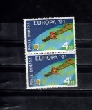 M1 TX9 3 - 1991 - Europa 91 - CEPT - pereche de doua timbre, Organizatii internationale, Nestampilat