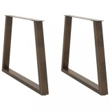 vidaXL Picioare de masă &icirc;n formă de V, 2 buc., oțel natural, 90 x (72-73,3) cm