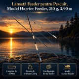 Lansetă Feeder pentru Pescuit, Model Harrier Feeder, 210 g, 3,90 m