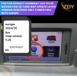 Card SD GPS Hărți Europa 2024 Renault Carminat TomTom LIVE - Megane, Clio, Laguna, Scenic, Kangoo, Fluence, Espace, Traffic