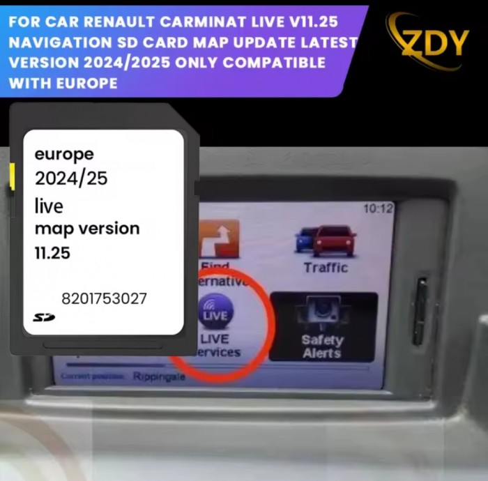 RENAULT Sd Carminat Tomtom live Gps Harti Renault Tomtom SD card