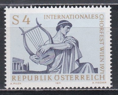 Austria 1971 - Festivalul international de muzica corală, Viena,MNH foto