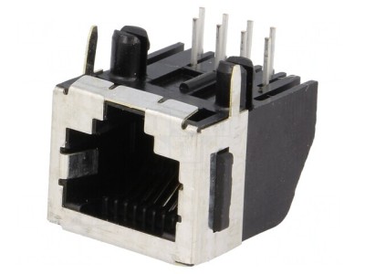 Soclu RJ45 8P Cat 3 Ecranat Profil Jos Cu Blocare Panou foto