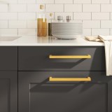 M&acirc;nere de dulap, 20 buc., auriu, 224 mm, oțel inoxidabil