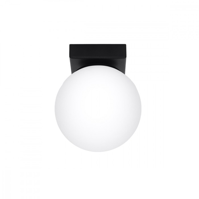 Lustră De Tavan Yoli Negru Oțel/Sticlă 1 Bec Minge Modern De Interior