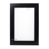 Ușa de vizitare neagră din aluminiu cu sticlă Lacobel Alb 200x400