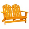 Scaun de grădină Adirondack cu 2 locuri portocaliu lemn de brad