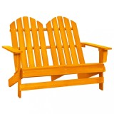 Scaun de grădină Adirondack cu 2 locuri portocaliu lemn de brad