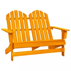 Scaun de grădină Adirondack cu 2 locuri portocaliu lemn de brad