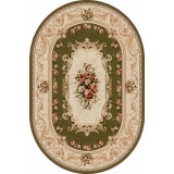 Covor Oval Model Lotos 535-310, Marime 60 x 110 cm, Verde, Inaltime Fir 8 mm, Antialergic, Polipropilena, Living, Dormitor, Sufragerie, Birou