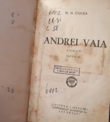 ANDREI VAIA N. D. Cocea 1934 foto