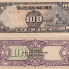 OCUPATIA JAPONEZA IN FILIPINE 100 pesos 1944 AUNC/UNC!!!