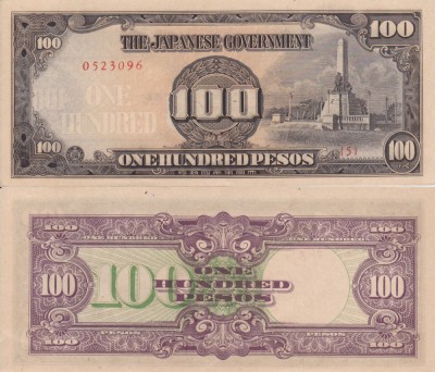 OCUPATIA JAPONEZA IN FILIPINE 100 pesos 1944 AUNC/UNC!!! foto