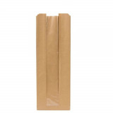 Pungi din Hartie cu Fereastra BOPP, 10x6x23 cm, 1000 Buc/Bax, Pungi pentru Patiserii, Pungi pentru Brutarii, Pungi Patiserii, Pungi Hartie Brutarii, A