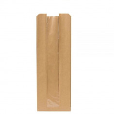 Pungi din Hartie cu Fereastra BOPP, 10x6x23 cm, 1000 Buc/Bax, Pungi pentru Patiserii, Pungi pentru Brutarii, Pungi Patiserii, Pungi Hartie Brutarii, A