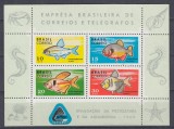 BRAZILIA 1969 FAUNA MARINA PESTI BLOC MNH, Nestampilat