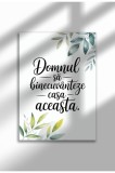 Unframed Religious Canvas Poster in Romanian - Digital Print - Domnul Sa Binecuvanteze Casa Aceasta | A3 (29.7 x 42 cm)