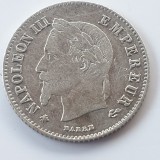 Moneda Argint Franța 20 Centimes 1866 A Paris Napoleon III