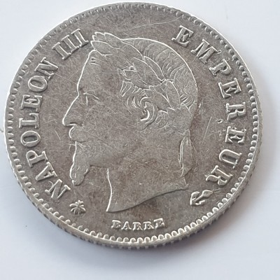 Franța 20 centimes 1866 A / Paris argint Napoleon lll foto