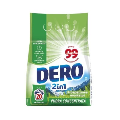 Detergent de rufe pudra Dero 2in1 Prospetimea Muntelui, 1,5 kg, 20 spalari foto
