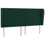 Cumpara ieftin Tablie pat cu aripioare verde inchis 163x23x118/128 cm catifea