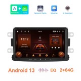 Navigatie Android 2Din Dedicata Dacia / Renault &ndash; Quad Core, 2GB RAM, 64GB ROM, CarPlay Wireless, Android Auto, GPS, Ecran 8" IPS, 4x45W