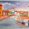 Pod venetian - pictura in acrilic pe carton gros 35x29cm