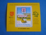 A11 TX8 1 - 1983 - Ziua marcii postale romanesti - colita dantelata, Aviatie, Nestampilat