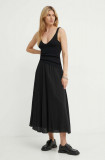 R&eacute;sum&eacute; fusta din bumbac BuranoRS Skirt culoarea negru, midi, evazati, 121861183