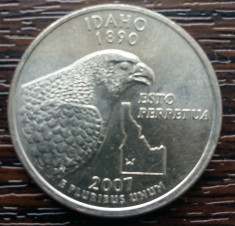 (M2225) MONEDA SUA - QUARTER DOLLAR 2007, LIT. P - IDAHO foto