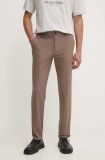 Les Deux pantaloni barbati, culoarea bej, drept, LDM501072