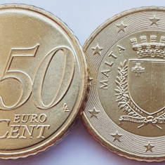 01B14 Malta 50 euro cent 2017 2nd map km 130 UNC