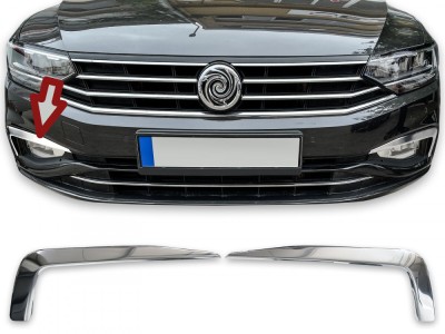Ornamente cromate pentru proiectoare, bara fata Volkswagen Passat B8 Facelift din 2020 foto