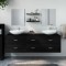 vidaXL Set mobilier de baie, 5 piese, negru, lemn prelucrat 242563