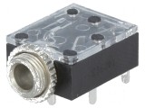 Conector Jack 3,5mm soclu mamă stereo 3 piste THT