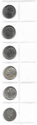 SUA - DIMES TEN-CENT 1908-2019 - Set 6 Monede dupa tip foto