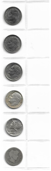 SUA - DIMES TEN-CENT 1908-2019 - Set 6 Monede dupa tip