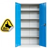 Dulap Metalic Asamblat FISCHER 4 Rafturi 80x35x180 cm, 50kg/polita, Usi Albastre, Birou Industrial, Gri/Albastru