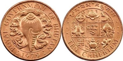 Bhutan 1979 - 10 chhertum UNC foto