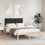 vidaXL Cadru de pat cu tăblie tapițată cu headboard Negru 120 x 190 cm 878066