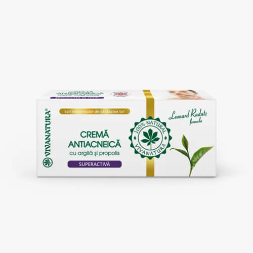 Crema antiacneica Superactiva cu Argila si Propolis, 20ml, VivaNatura