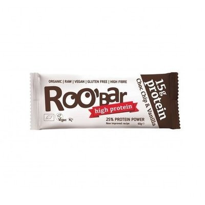 Baton proteic cu fulgi de ciocolata si vanilie raw bio 60g foto