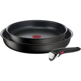 Set 3 piese vase de gatit Tefal Ingenio Eco Resist On, inductie, maner detasabil