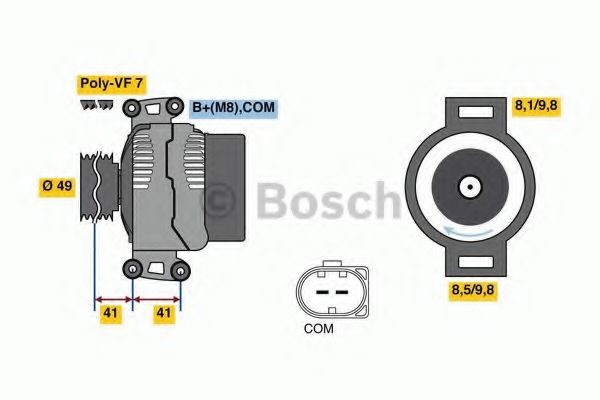 Generator / Alternator BMW Seria 1 (E81) (2006 - 2012) BOSCH 0 986 048 840