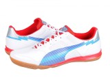 Cumpara ieftin Ghete fotbal sala Puma EvoSPEED 5 IT, white-limoges-red, 44 1/2