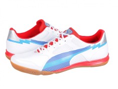 Ghete fotbal sala Puma EvoSPEED 5 IT, white-limoges-red, 44 1/2