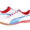 Ghete fotbal sala Puma EvoSPEED 5 IT, white-limoges-red, 44 1/2