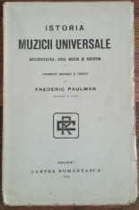 F. PAULMAN -ISTORIA MUZICII UNIVERSALE -ANTICHITATEA EVUL MEDIU SI MODERN {1920} foto