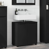 Cabinet pentru chiuveta de baie cu raft Negru 60 x 30 x 60 cm