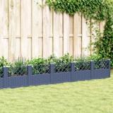 Cumpara ieftin Jardinieră de grădină cu țăruși, albastru gri, 363,5x43,5x43,5 cm, PP